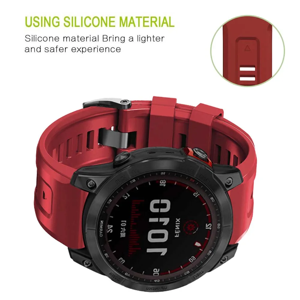 26Mm 22Mm Silicon Dây Dành Cho Garmin Fenix 7X 7 6 6X Pro 5 5X Plus 945 935 3HR đồng Hồ Thông Minh Thoáng Khí Dây Đeo Đồng Hồ Cho Garmin Epix