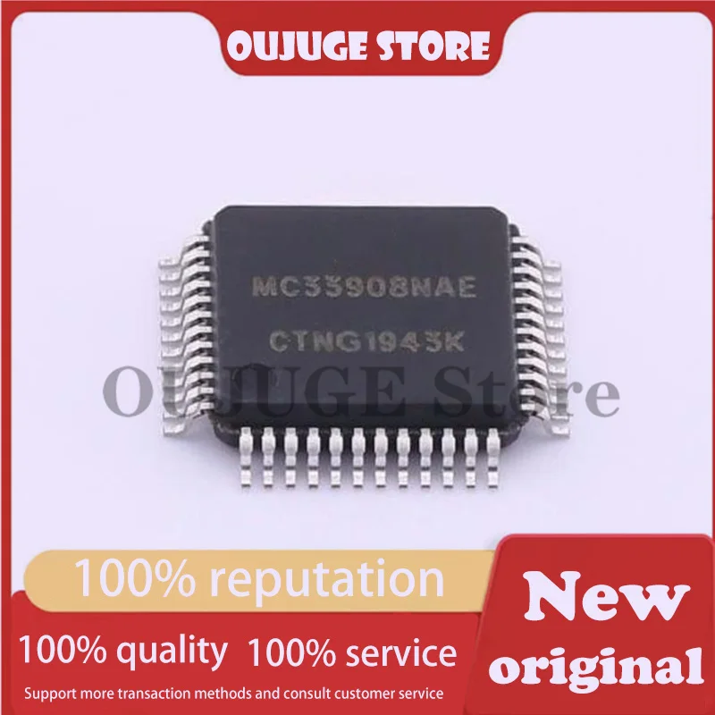 100% New original MC33908NAE LQFP-48(7x7) Power Management Specialized - PMIC ROHS Power management chip, automotive chip