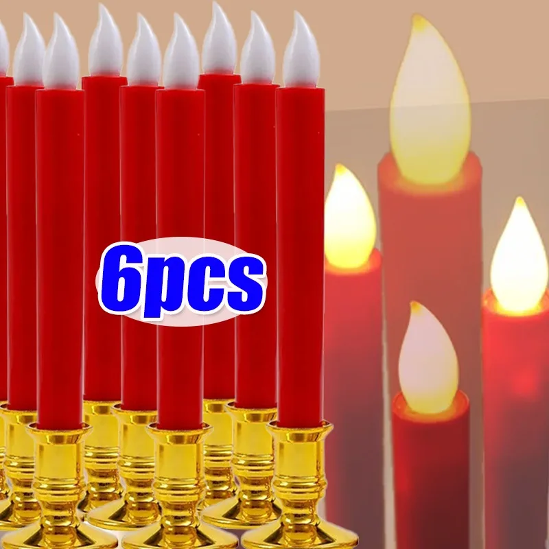 

Светодиодная свеча с мерцающим пламенем, без пламени, на батарейках, электронная, для свадьбы, праздника, церкви, молитвы, декора