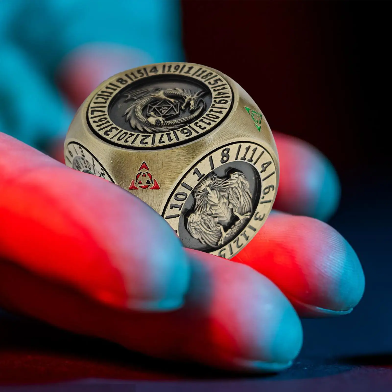 

Role Playing Game Dice Polyhedral Metal Pocket Spinner Dice Set With Magnetic Box Portable Gathering Supplies For Competition