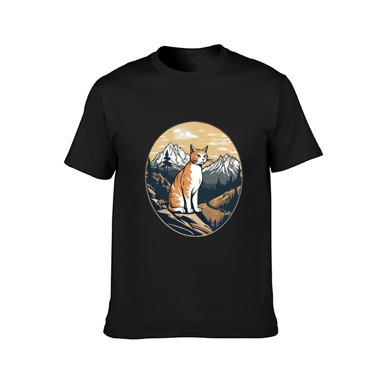 Purrfect Peaks: Cats Navigating Mountain Trails T-Shirt quick-drying tees summer clothes men t shirts