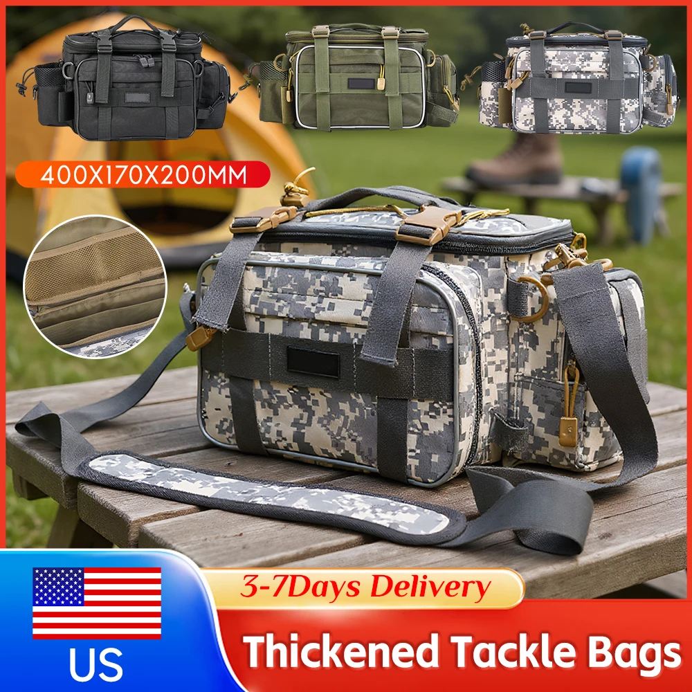 

Утолщенные сумки для рыболовных снастей большой вместимости, органайзеры для снаряжения, сумки через плечо/на пояс для морской и пресноводной рыбалки, новинка