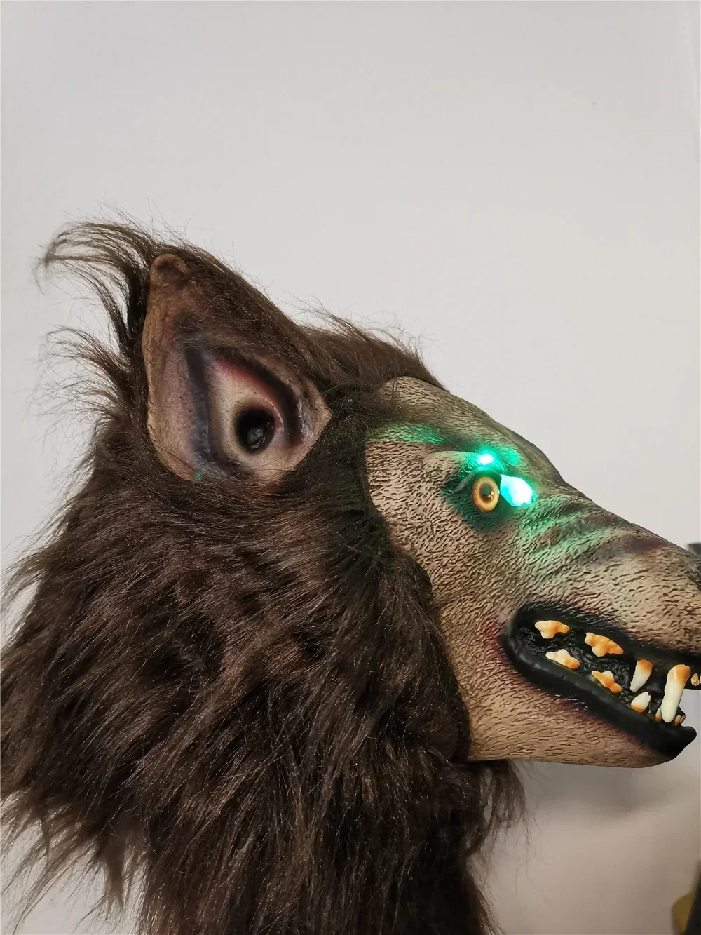Halloween Latex Wolf Head Hair Mask Werewolf Headgear Party Scary Decor Headgear