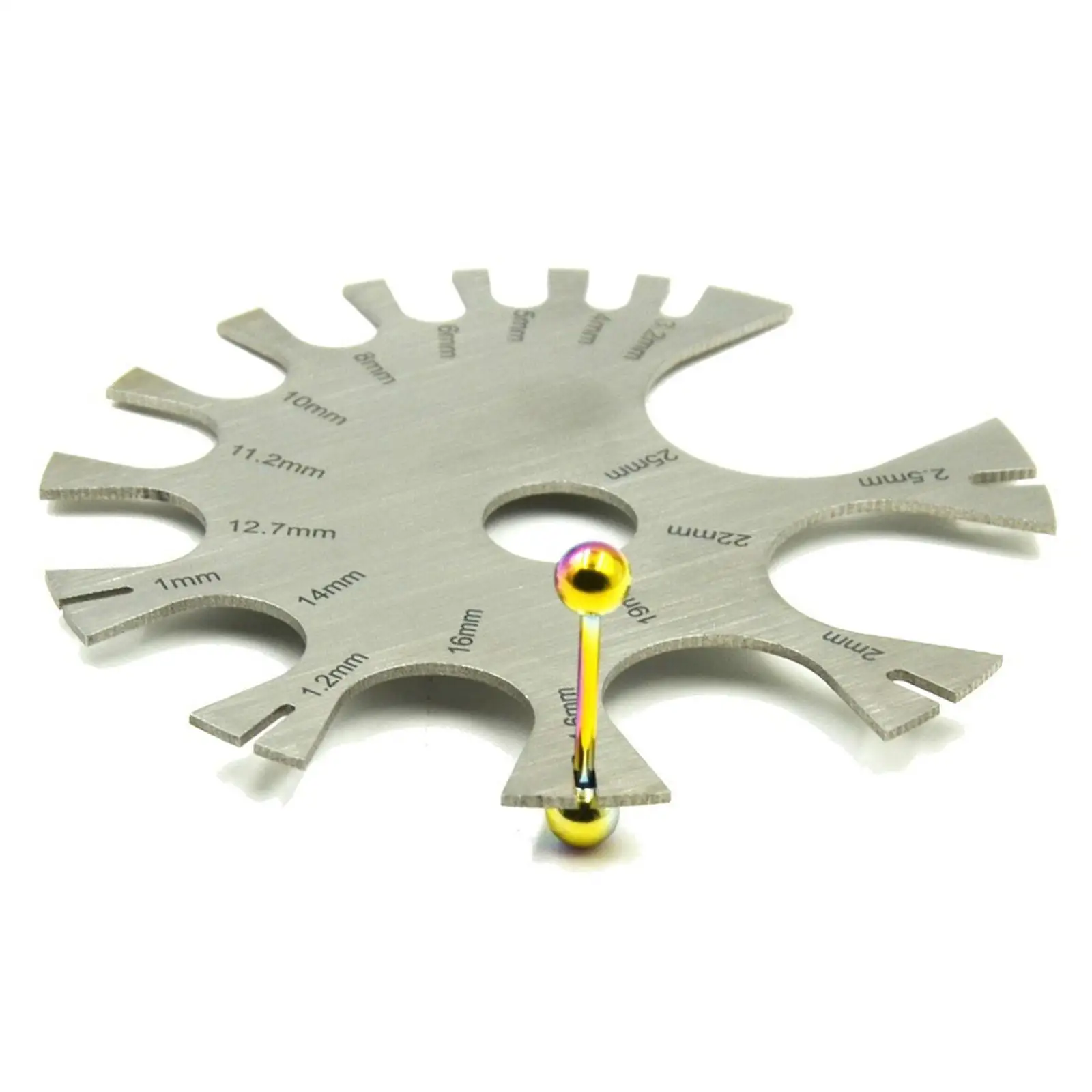 Gauge Wheel Tool for Piercing Jewelry 1mm to 25mm Stainless Steel Professional Body Art Measuring Gauge for Tongue Belly Ear