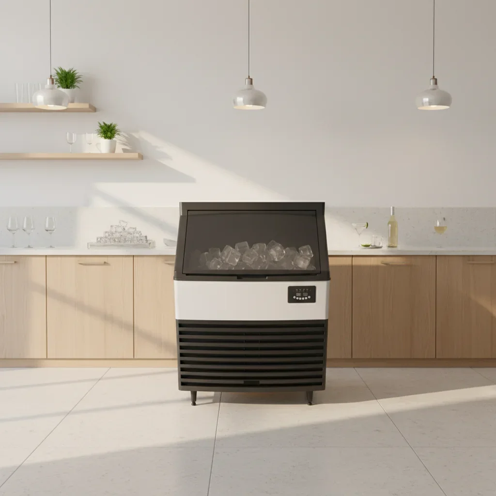 # for Undercounter Commercial Cube Ice Maker, Water-Cooled ABS Housing Automatic Ice Machine for Restaurants & Household Use