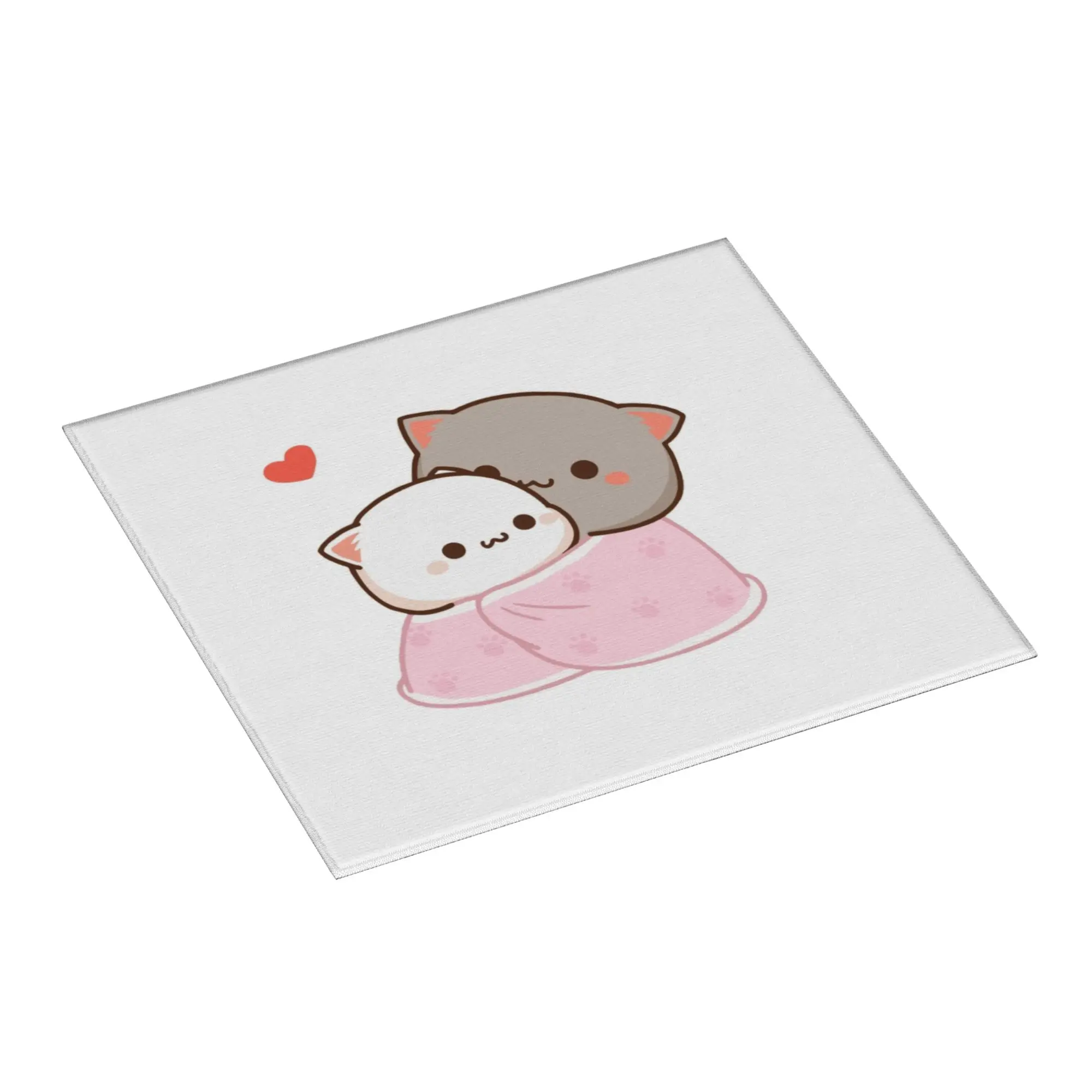 Drying Mat For Kitchen Peach and Goma Mochi Cat Cuddling Barware Tableware Oil Proof Reusable  Washable Kitchen Sink Drying Pad
