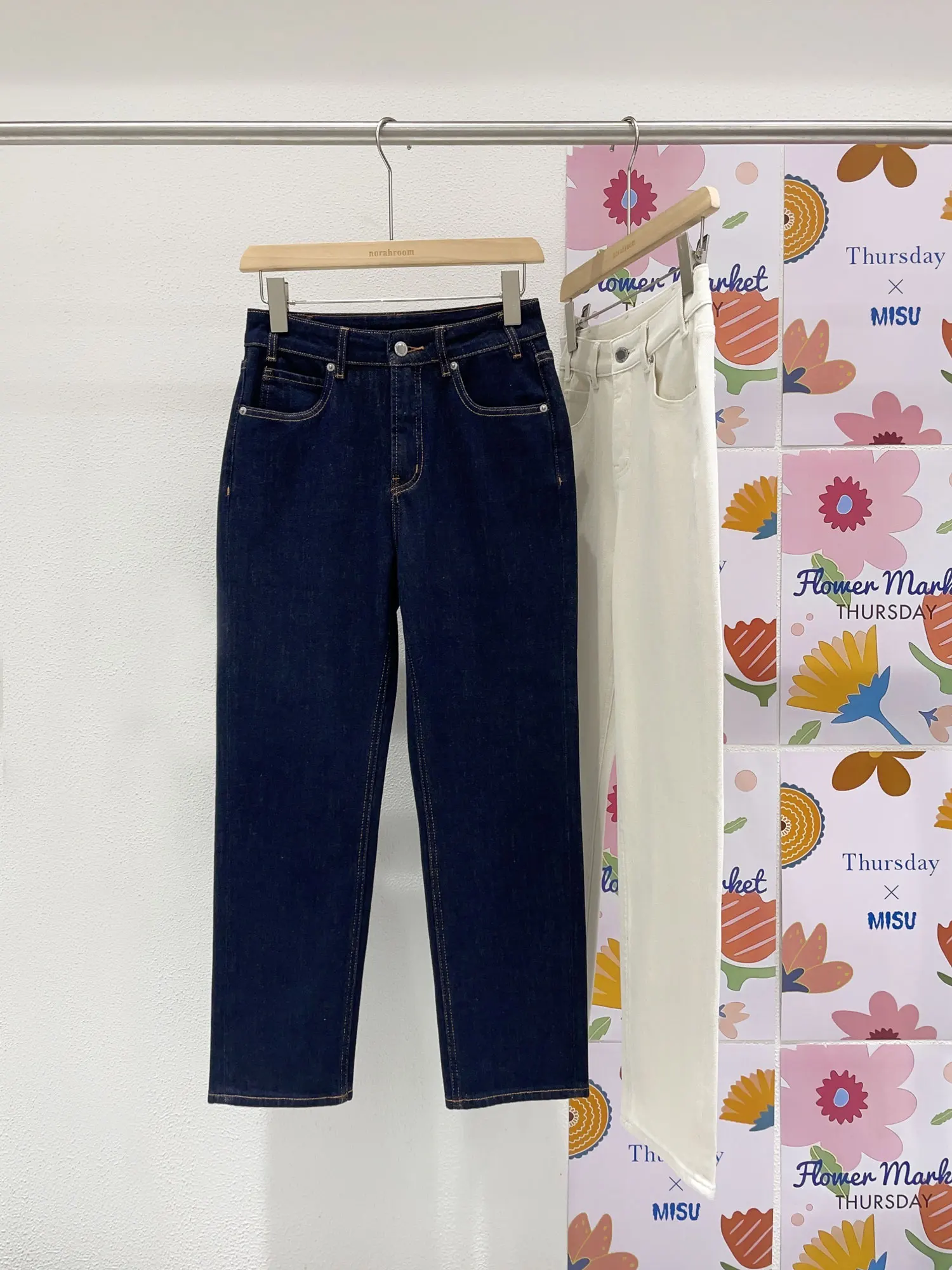 Handmade Upaded Version True Brand Jeans High Waist Straight Leg Pure Color Spring New Arrival for Young Women 8-24 Years Old