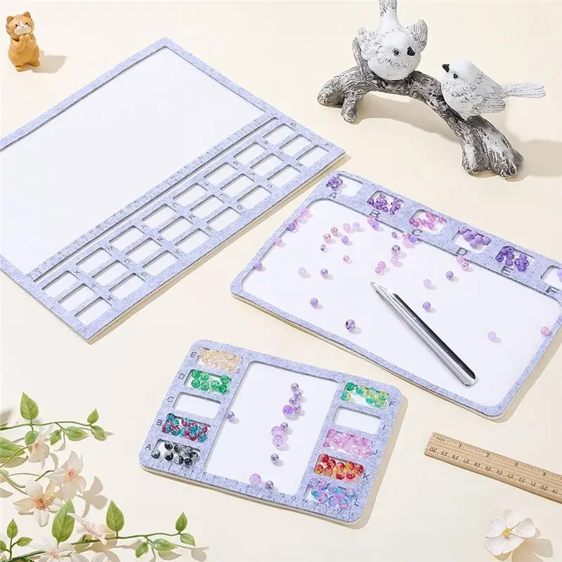 B62B-Alphabetic Scale Felt Bead Mat- 3 Styles For Beading Treasure Seed Bead Board With Built-In Scoop, For Beading Mat