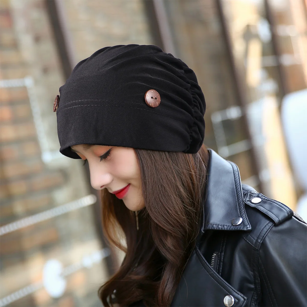 1Pcs Women Head Wrap Polyester Stretch Chemotherapy Cap Lightweight Breathable Sunscreen Turban Night Sleep Hat Windproof