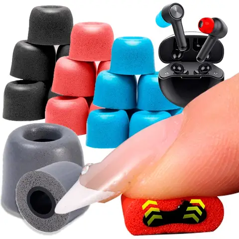 6-1Pair S/M/L Soft Memory Foam Earbuds Earmuffs Memory Foam Earbuds Noise Reduction Replacement EarTip for In-Ear Earphone 4.5mm