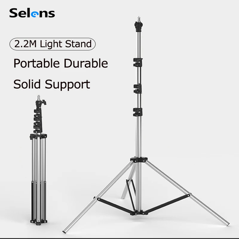 

Selens 2.1M/2.2M Stainless steel Bracket Photo Studio Kits Light Stand Tripod With 1/4 And 3/8" Adapter Photography Props 삼각대