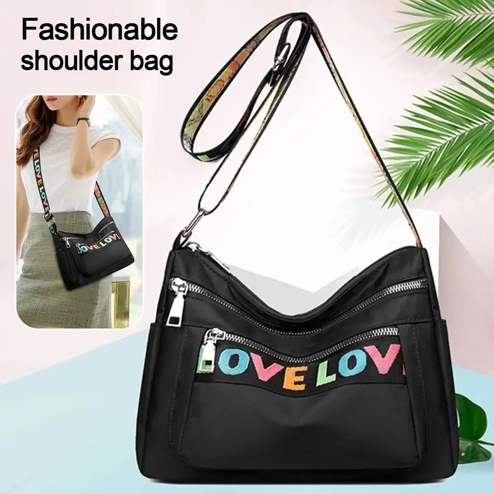 حقيبة نايلون متقاطعة مع الجسم مقاومة للماء للنساء ، حقائب كتف أكسفورد ، حقيبة يد كاجوال ذات سعة كبيرة ، حقيبة تسوق للسفر للسيدات