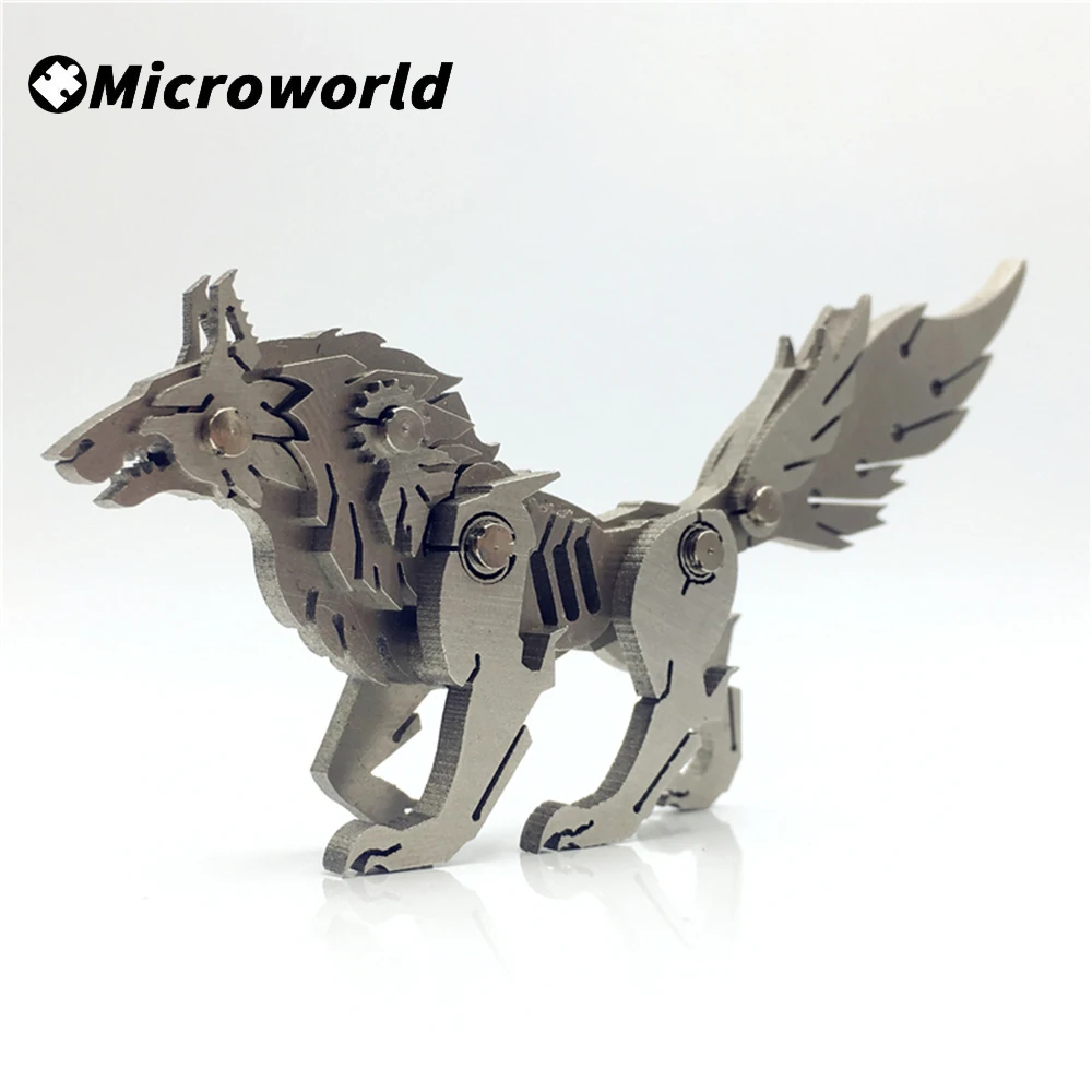 

3D Metal Animal Styling Puzzle Siberian Plain Wolf Model Steel Warcraft DIY Assembled Jigsaw Detachable Toys Gifts For Children