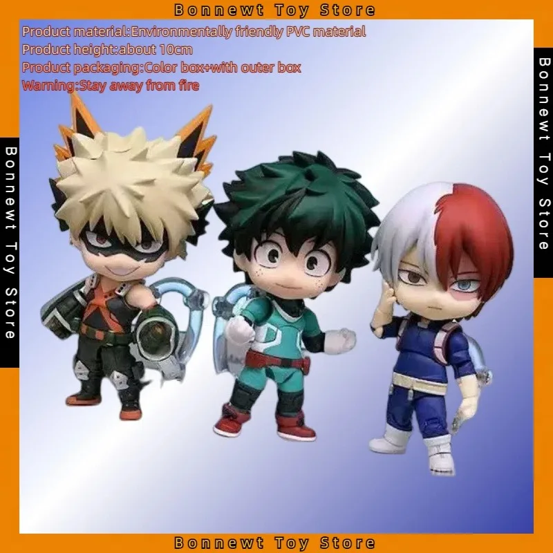 

10cm My Hero Academia Nendoroid 686#IZUKU MIDORIYA 705#Bakugou Katsuki1112#Todoroki Shoto Movable face-changing figure model