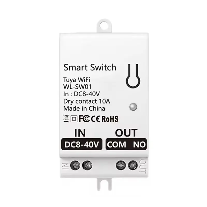 ABBP-4X Tuya Smart Wifi Dry Contact Switch Module 10A Home Universal DIY Breaker Relay Work With Smart Life Alexa DC 8-40V