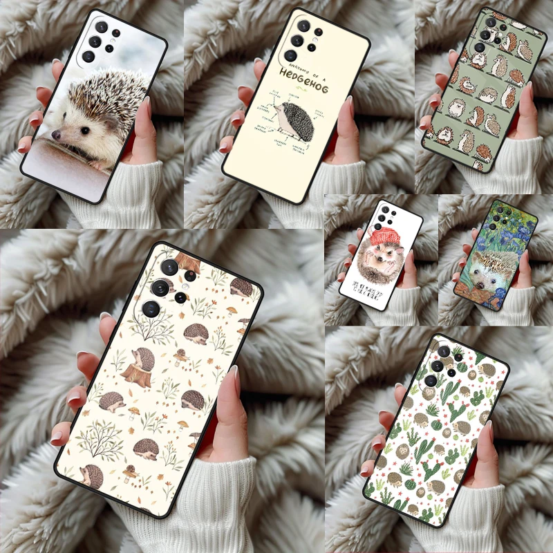 Cute Hedgehog Phone Case For Samsung Galaxy S24 S25 S26 Ultra S22 S23 Plus S21 S20 FE Note10 TPU Cover