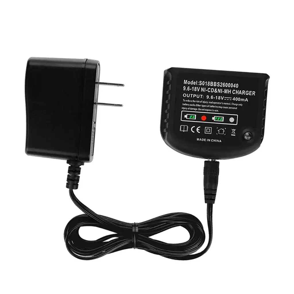 US Plug 9.6V-18V Battery Charger Compatible with 7.2V 9.6V 12V 14.4V 18V Ni-MH/Ni-Cd Slide Style Batteries