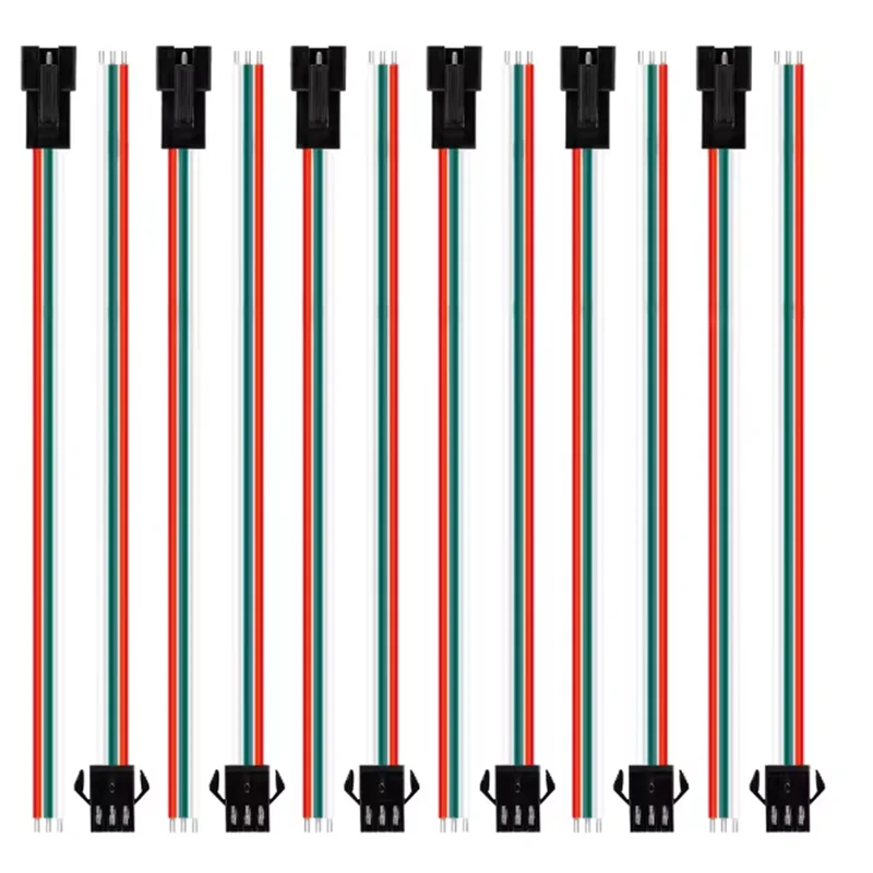 3 Pin JST SM Male Female Plug Connector Cable For WS2812B WS2812 WS2811 LED Strip Lamp