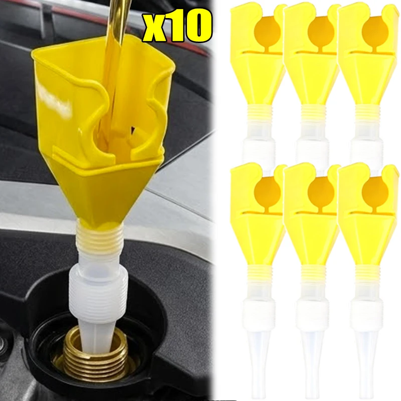 

1-10pcs Car Truck Motorcycle Foldable Refueling Funnel PP Oil Filling Strainer Telescopic Catheter Funnels Draining Accessories
