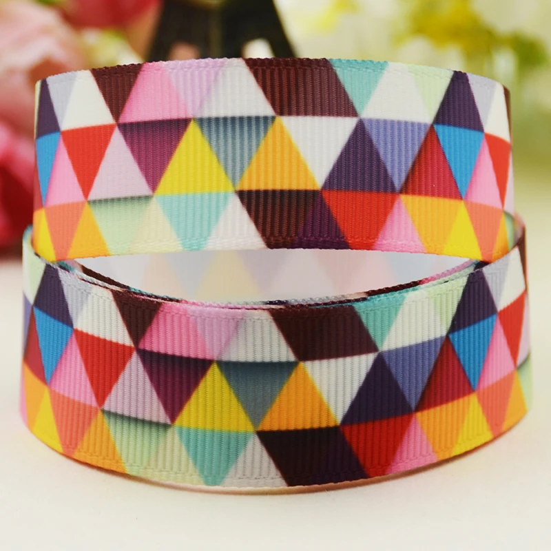 22mm 25mm 38mm 75mm Geometry cartoon printed Grosgrain Ribbon party decoration 10 Yards satin ribbons