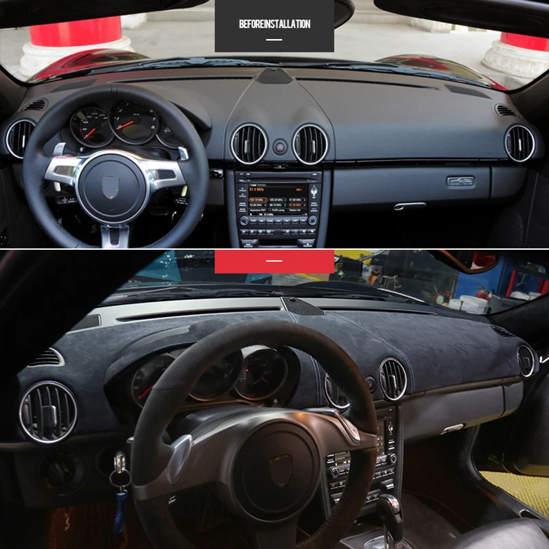 

Накладка на приборную панель из алькантары для Porsche Cayman, комплект для интерьера 2006-2011, накладка-подушка, аксессуары для автомобиля, комплекты для модификации