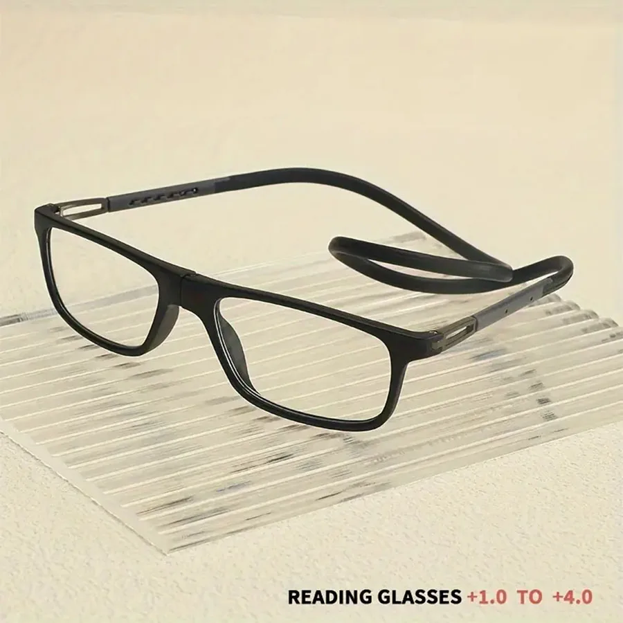 مجموعة من 2 نظارات قراءة محمولة قابلة للطي عالية الوضوح من الراتنج، نظارات قراءة للرقبة