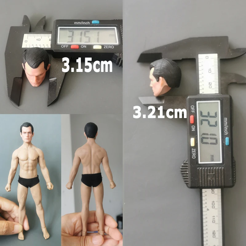 1/12 Scale Henry Cavil Head Sculpt Carving Model Fit 6" Strong Male Solider Action Figure Body Dolls
