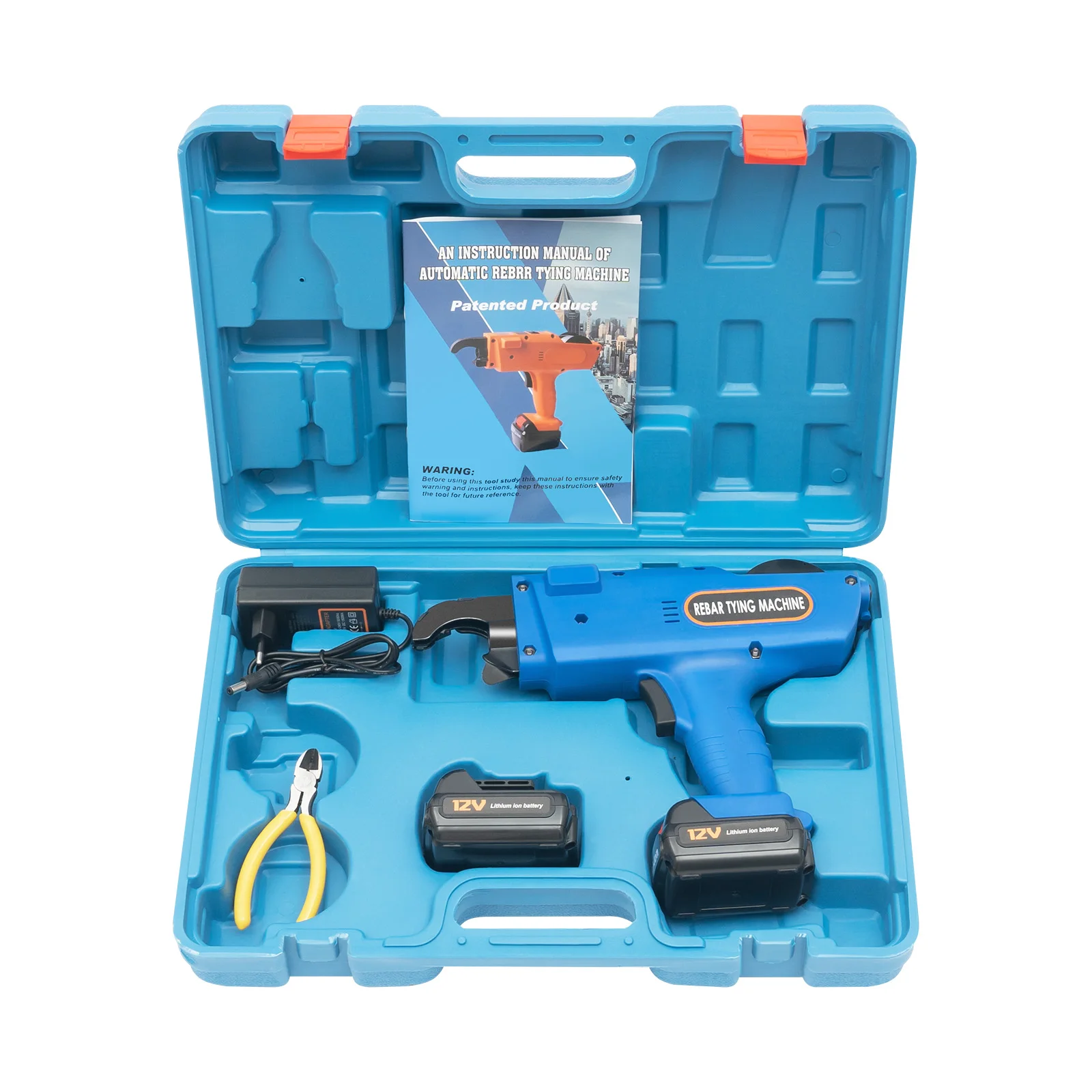 8mm-34mm Automatische Wapening Tier Bindmachine 12V 4500mAh Elektrische Handheld Wapening Bindmachine Draadtang Tool Kit w/Batterijen