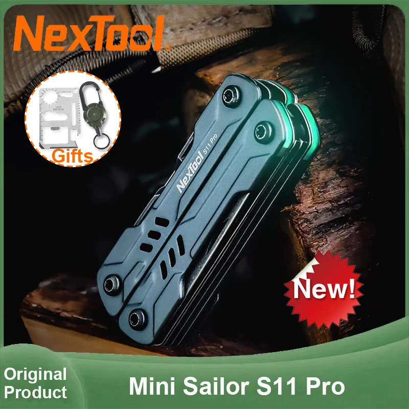 Новинка 2023 года, многофункциональные плоскогубцы NexTool Mini Sailor S11 Pro 12 в 1, уличные складные ножницы, отвертка, портативный брелок для ключей EDC, инструменты