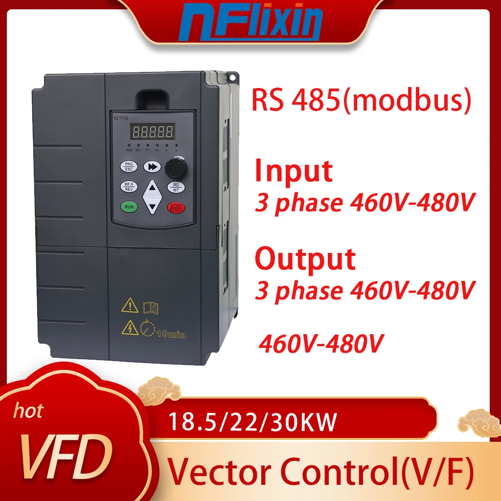 NEW 460V-480V 18.5/22/30KW VFD Variable Frequency Drive Three phase input and output Invertery Converter Motor speed regulation.