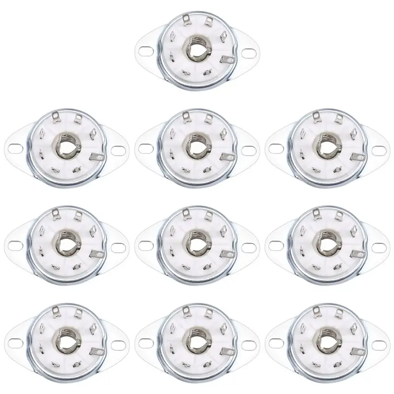 Exquisite-10Pcs 8PIN K8A Octal Tube Socket Valve Base For EBL21 ECH21 4P1S 5B254 7N7 4J1S