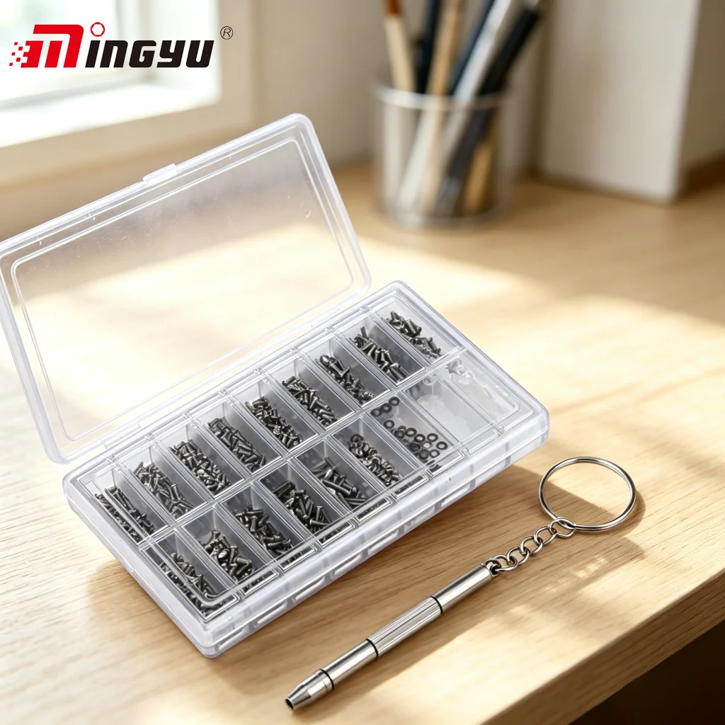 

1000Pcs Screw And Nut Tool Home Repair Box Combination Set Suitable For Hornless Sunglasses