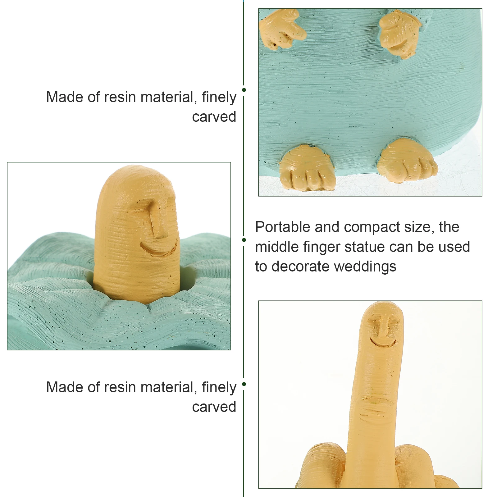 

Finger Blue Resin Figurine Resin naments Home Office Decor Gifts Finger Decor DIY Sculpture Portable Size