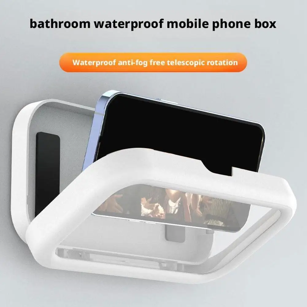 Waterproof Phone Case Bathroom 360-degree Phone Stand Holes Watch 7 Rotatable And Retractable Without Below TV Inches Drill T1N5
