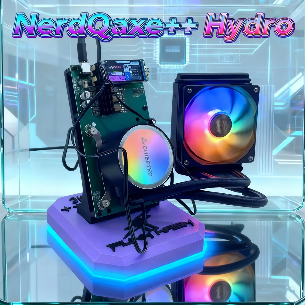 العلامة التجارية الجديدة Bitaxe NerdQaxe ++ Hydro 4.8TH/s 80W BTC Miner 15J/Th 4 * BM1370 ASIC Chips، 2.4G WiFi Crypto Machine عامل منجم مفتوح المصدر #1