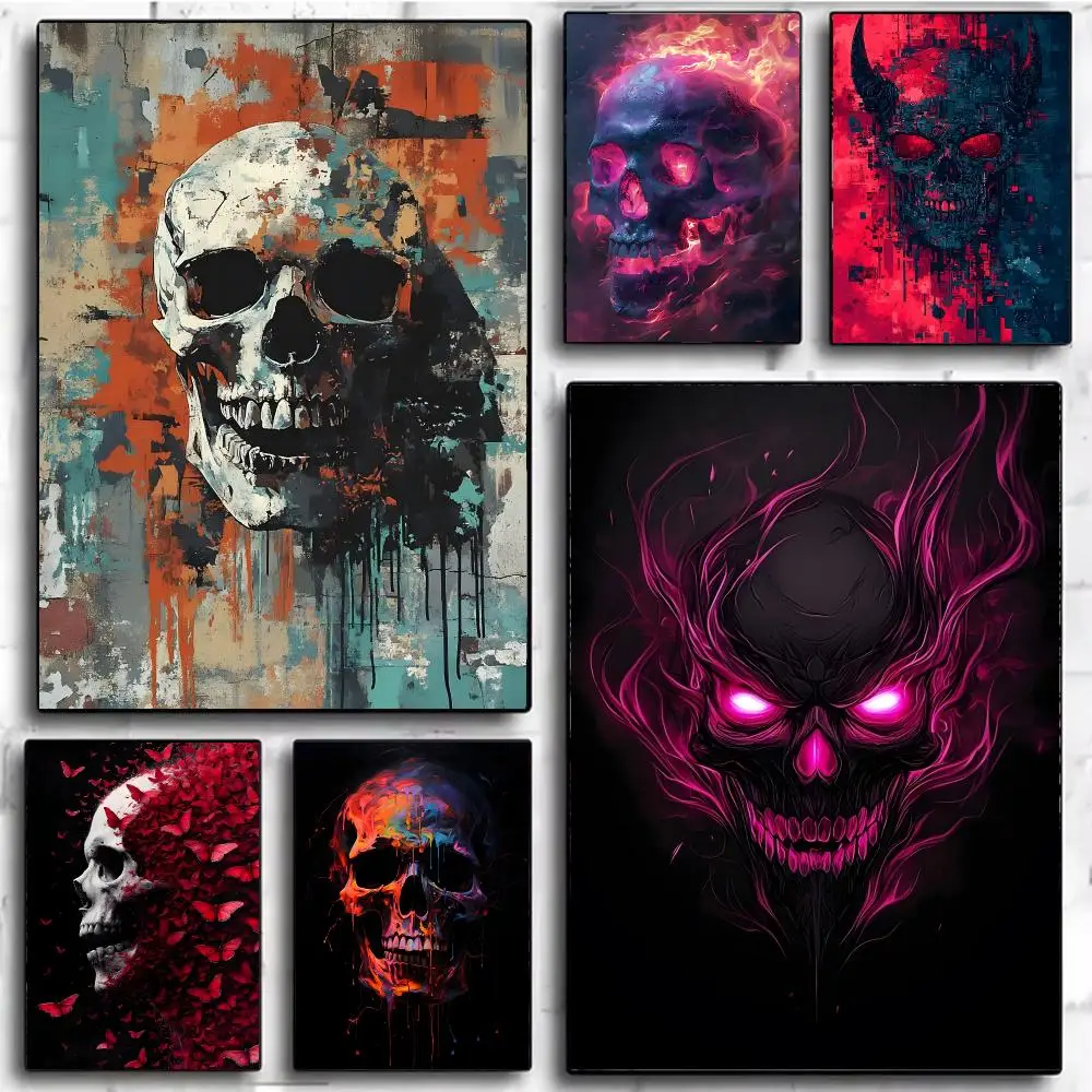 Art Concept Abstract Dark Graffiti Fantasy Skull Poster Modern Home Decor & Interior Design | Wall Art Collection
