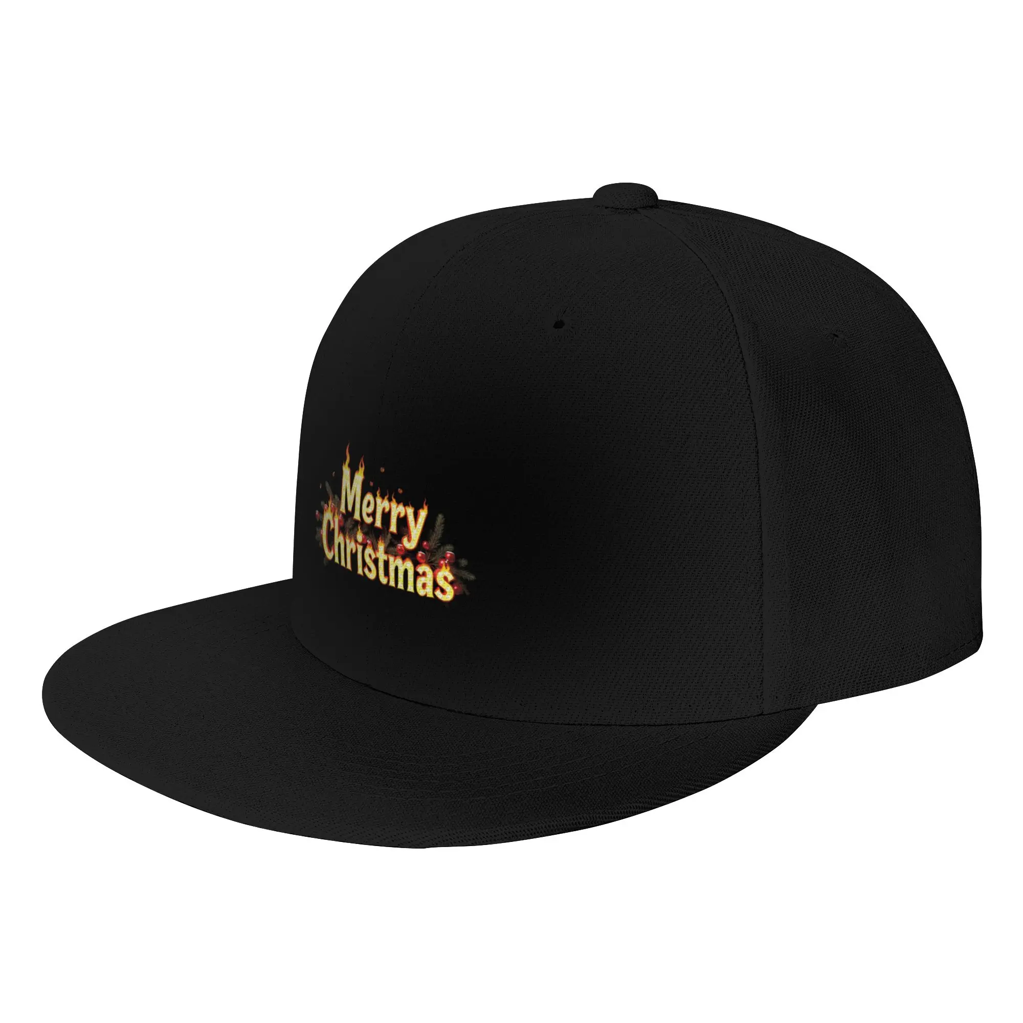 Fashion Christmas Tree Design with Fire Effect   Holiday Art Flat Brim Sun Hat  Office Workers Men Hat