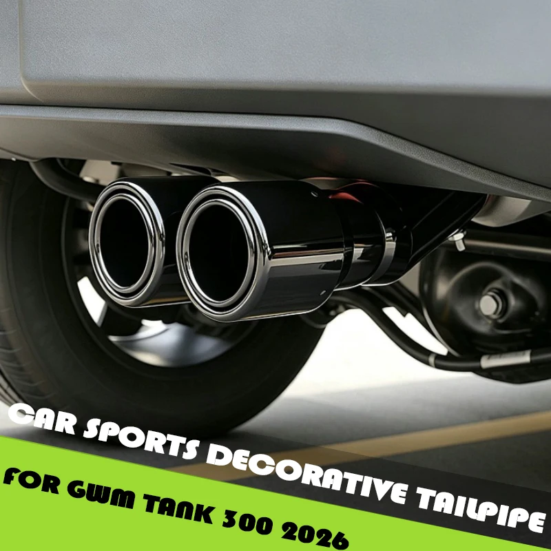 Automotive Sports Decorative Tailpipe Fit for GWM Tank 300 Modified Stainless Steel Side Double Tube Tail Throat Car Accessories