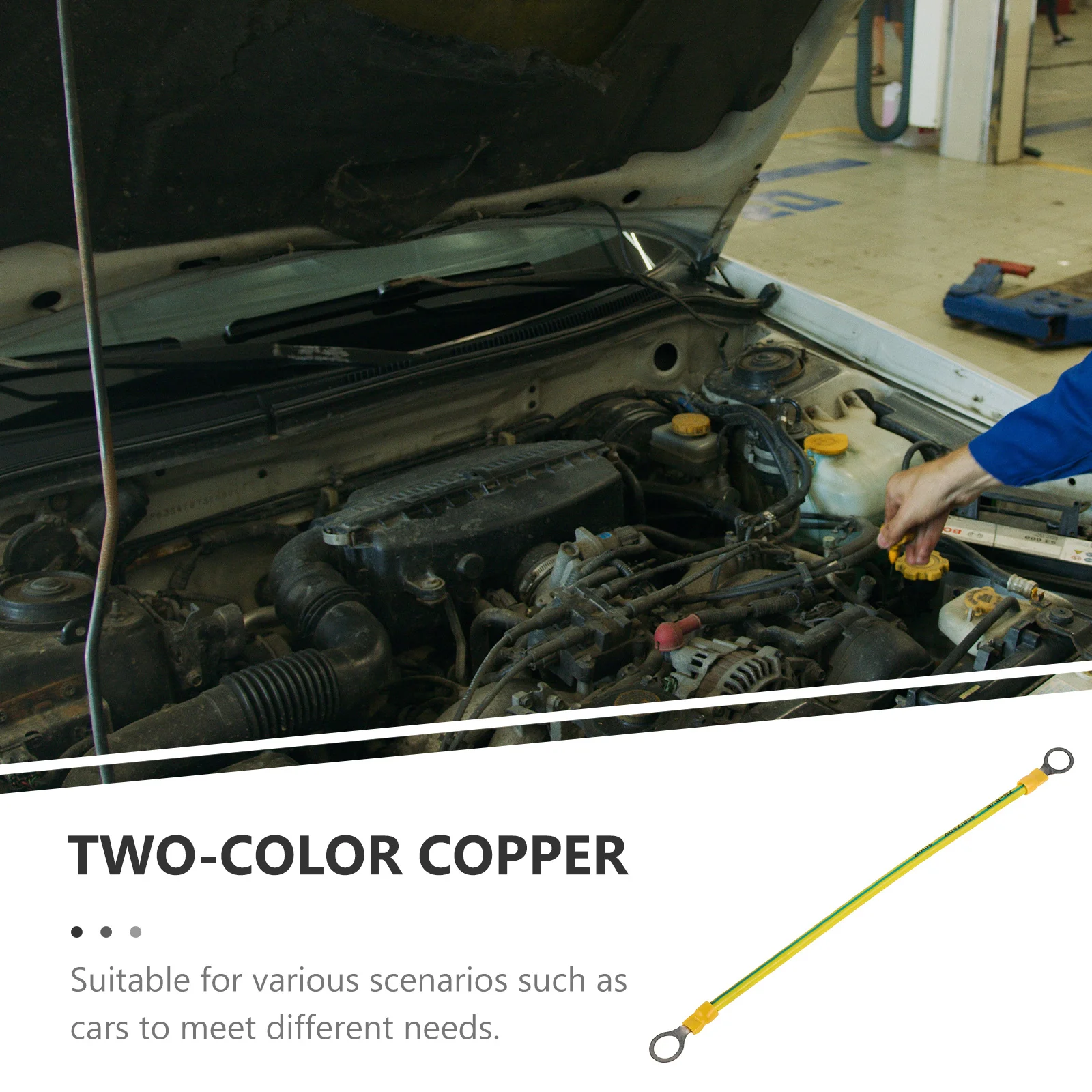 

10Pcs Cables Ground Strap Copper Wire for Automotive Grounding Cable Reliable Connection PVC Insulated Ground Lead