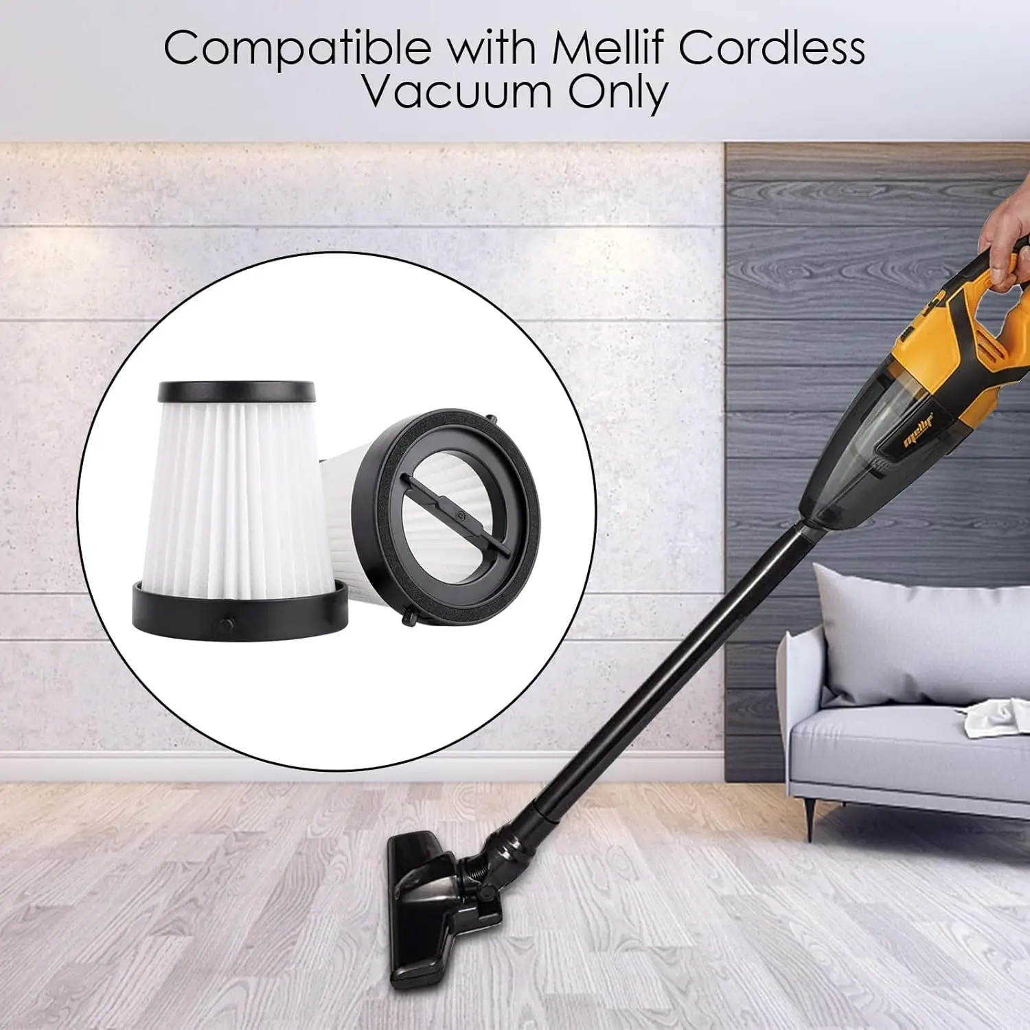 3Pcs Replacement Filters for Mellif Cordless Vacuum Only, Hepa Filters for Power Tool（No Vacuum）