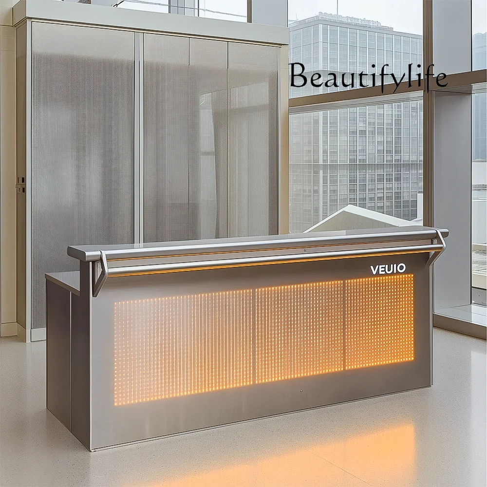 

Cafe stainless steel checkout page simple modern bar restaurant company clothing store beauty salon front desk