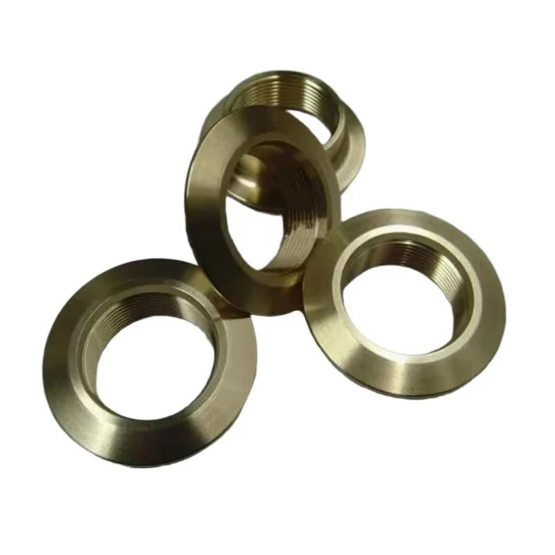 CNC machined brass round nut or washer parts fastening, sealing, positioning parts