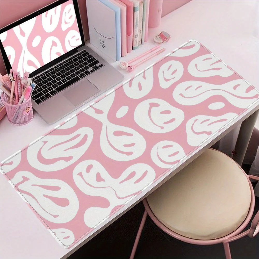 Desk Setup Workspace - Tapete de Mesa Rosa Estético Grande