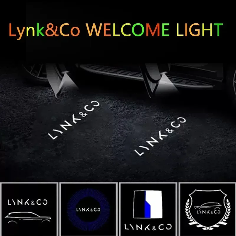 2pcs Car Lamp Door Shadow Light Laser Welcome Lamp Decoration for Lynk&Co 01 02 03 05 09 Night Signal Lamp
