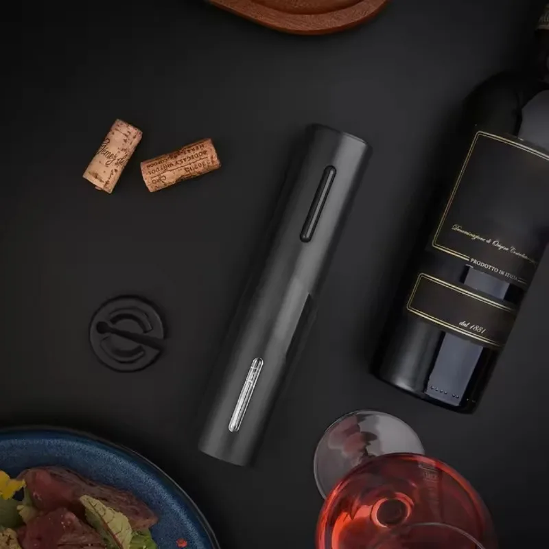 مجموعة فتاحة النبيذ الكهربائية المصنوعة من الفولاذ المقاوم للصدأ AD - المفتاح التلقائي مع صندوق هدايا بقاعدة راقية