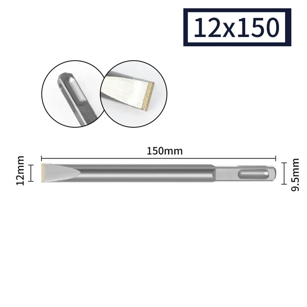 130/150/250mm Quare Shank Tungsten Carbide Flat Tipped Chisel Drill Bit For Marble Concrete Cement Stone Brick