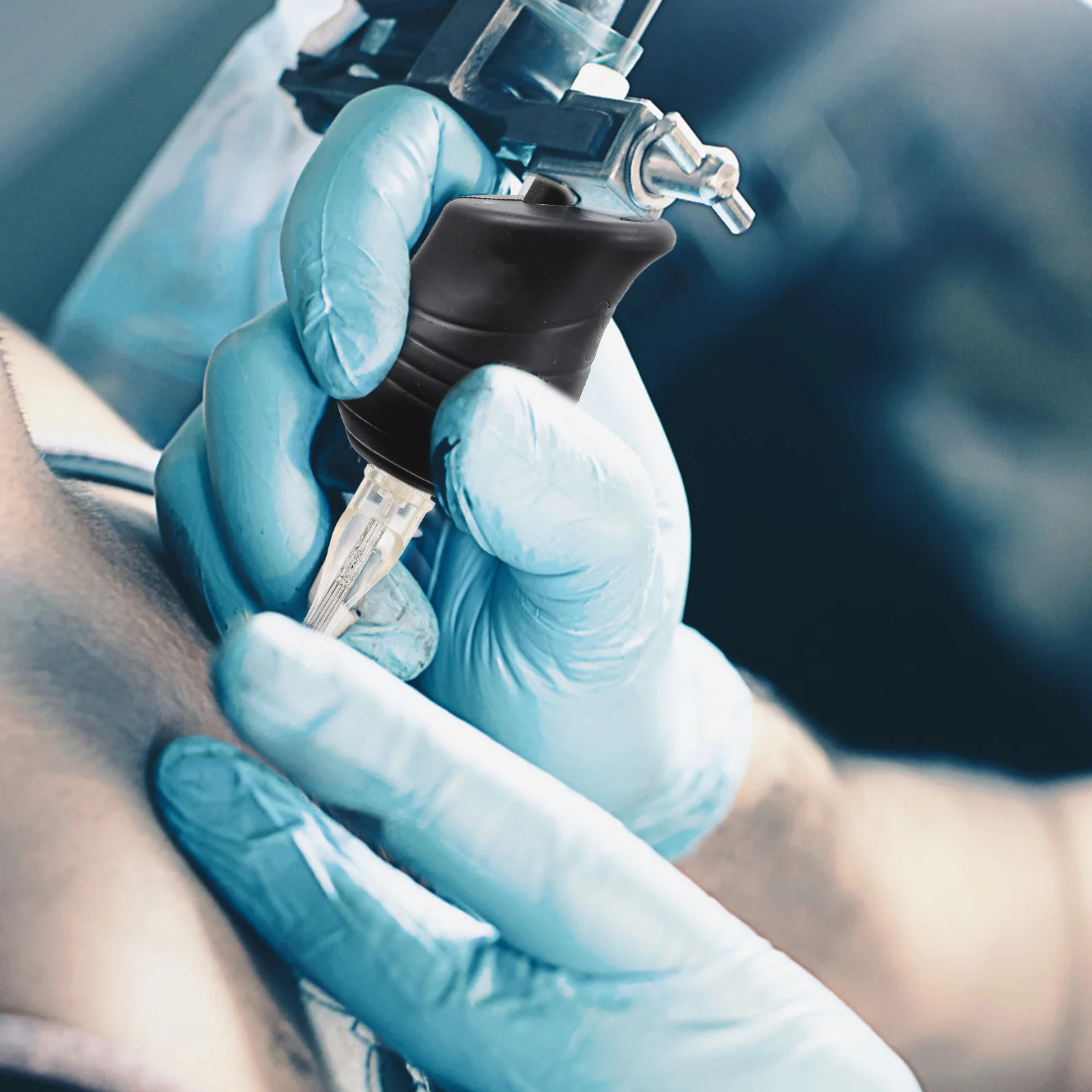 1 مجموعة مقبض الوشم سيليكون أسود مريح صديقة للبيئة الملحقات قبضة مقبض سيليكون لوازم الملحقات