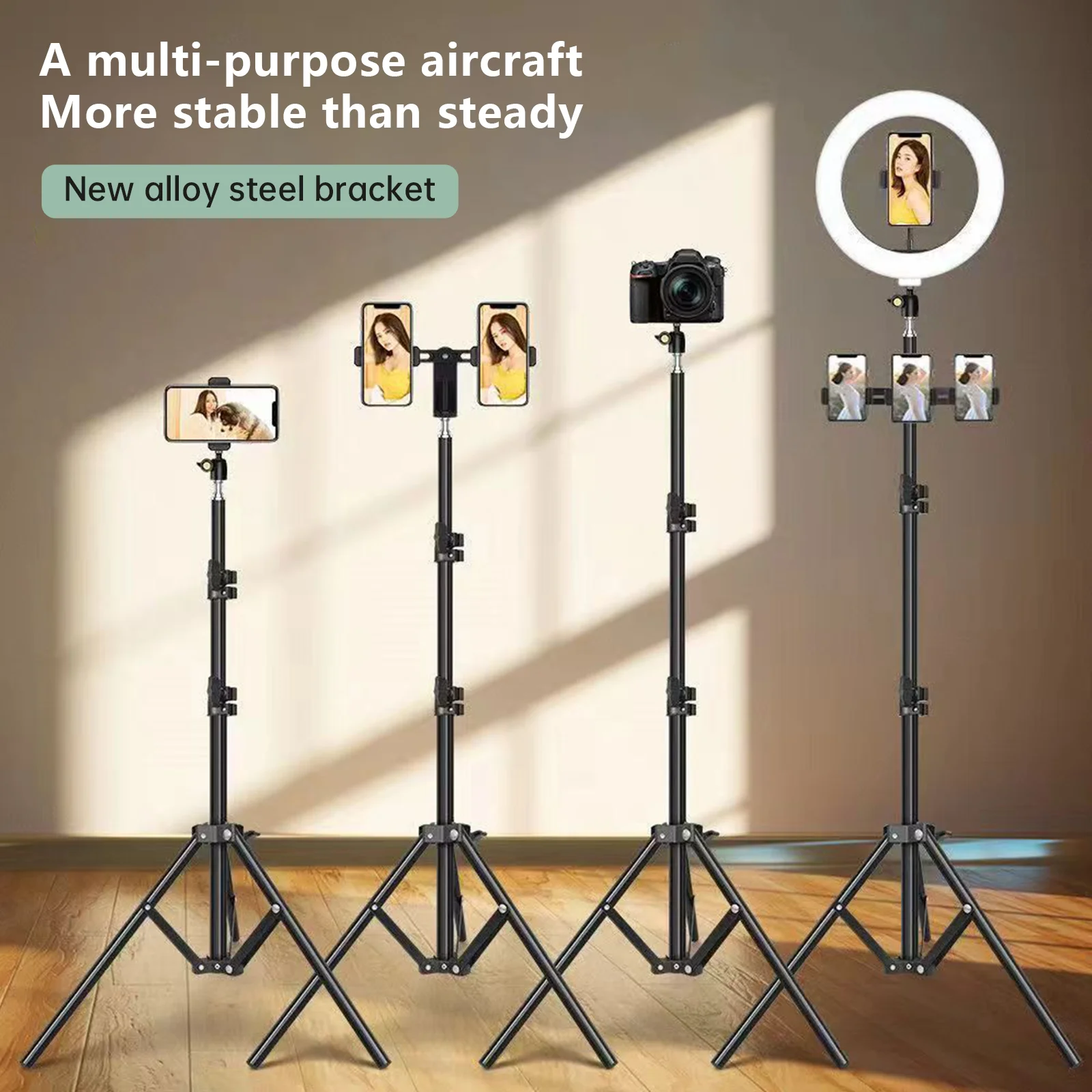 Metal Tripod Stand Universal Projector Bracket Extendable to Aluminum Alloy Interface Adjustable Height for Projector