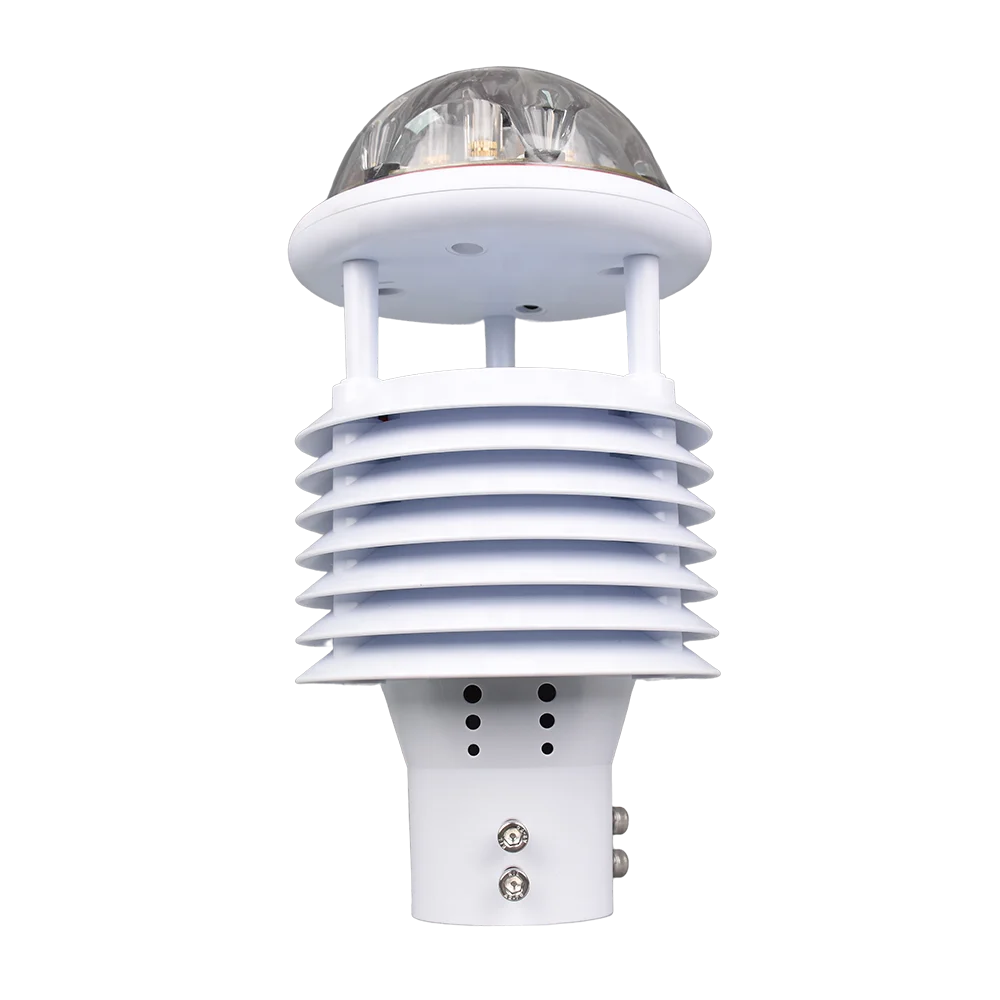 10 element automatic ultrasonic weather station sensor RS485 wind temperature humidity pressure rainfall illuminance noise PM