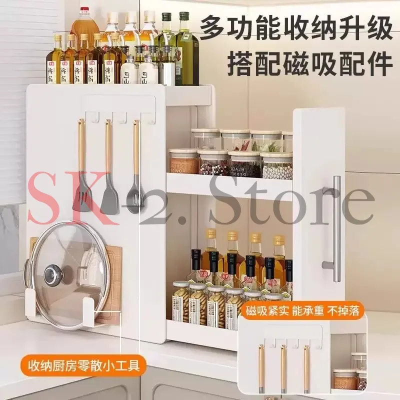 Kitchen Spice Rack Organizer Countertop Storage Shelf for Spices Seasonings No Assembly Required Available with Or Without Hooks